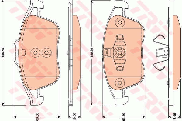 Тормозные колодки дисковые WOKING арт. GDB1808