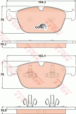 Тормозные колодки передние дисковые FERODO арт. GDB1821