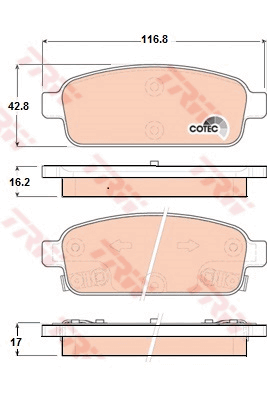 Тормозные колодки задние дисковые JURID арт. GDB1844