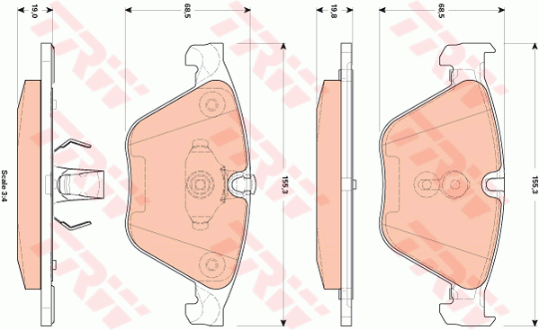Тормозные колодки дисковые FERODO арт. GDB1854