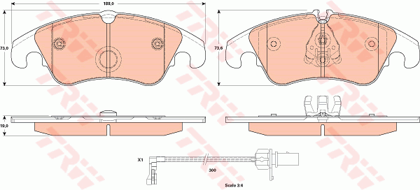 Тормозные колодки передние дисковые REMSA арт. GDB1908