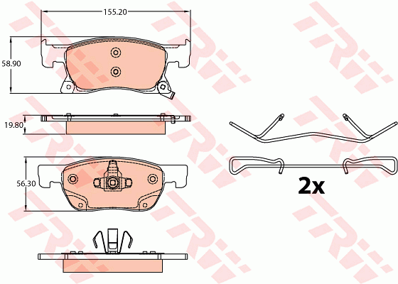 Тормозные колодки дисковые REMSA арт. GDB2138