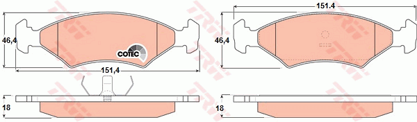 Тормозные колодки дисковые LPR арт. GDB255