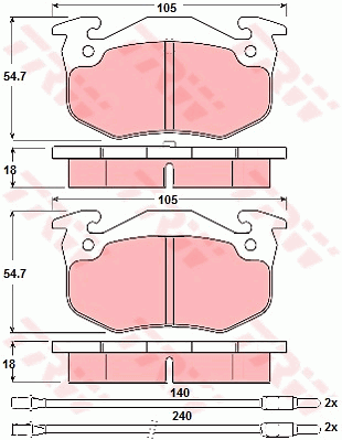 Тормозные колодки дисковые REMSA арт. GDB313