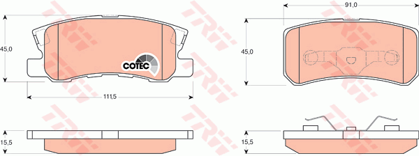 Тормозные колодки задние дисковые A.B.S. арт. GDB3247