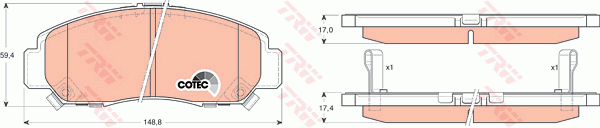 Тормозные колодки дисковые TEXTAR арт. GDB3268