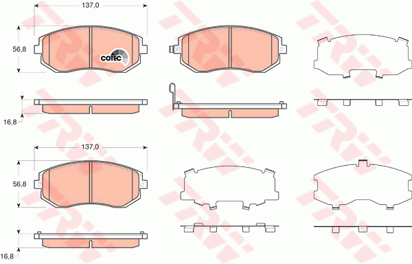 Тормозные колодки дисковые WOKING арт. GDB3371