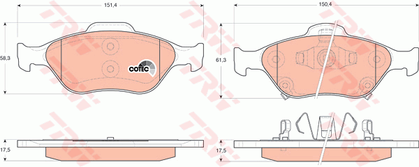 Тормозные колодки передние дисковые FERODO арт. GDB3457