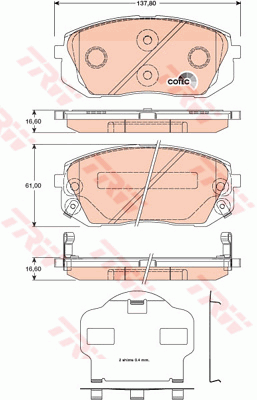 Тормозные колодки дисковые ZIMMERMANN арт. GDB3461