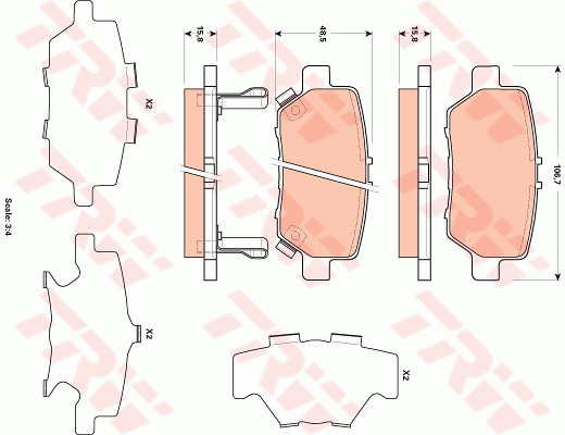 Тормозные колодки дисковые REMSA арт. GDB3512