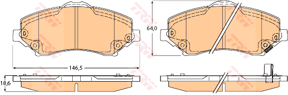 Тормозные колодки передние дисковые WOKING арт. GDB4605