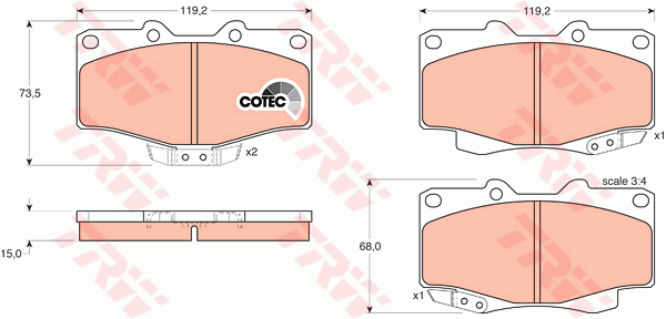 Тормозные колодки передние дисковые FERODO арт. GDB797