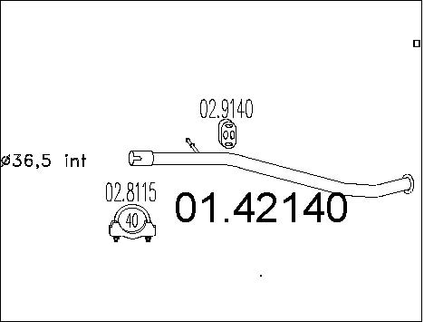 Труба выхлопного газа BOSAL арт. 01.42140