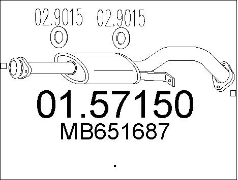 Средний глушитель выхлопных газов BOSAL арт. 01.57150