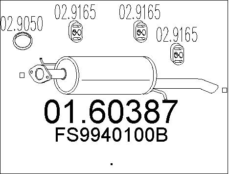 Глушитель выхлопных газов конечный BOSAL арт. 01.60387