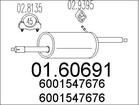 Глушитель выхлопных газов конечный POLMO арт. 01.60691