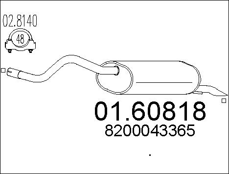 Глушитель выхлопных газов конечный BOSAL арт. 01.60818