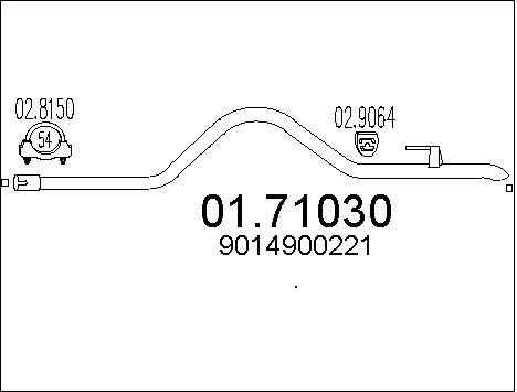 Труба выхлопного газа BOSAL арт. 01.71030