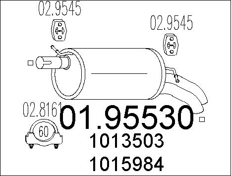 Глушитель выхлопных газов конечный BOSAL арт. 01.95530