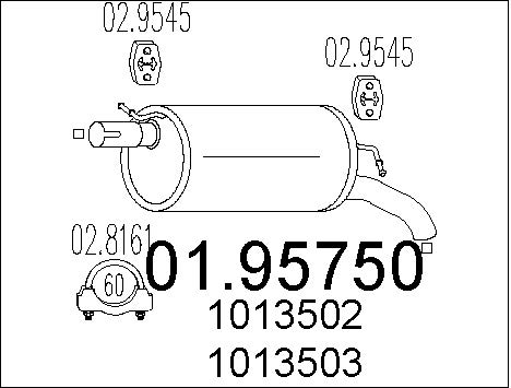 Глушитель выхлопных газов конечный BOSAL арт. 01.95750