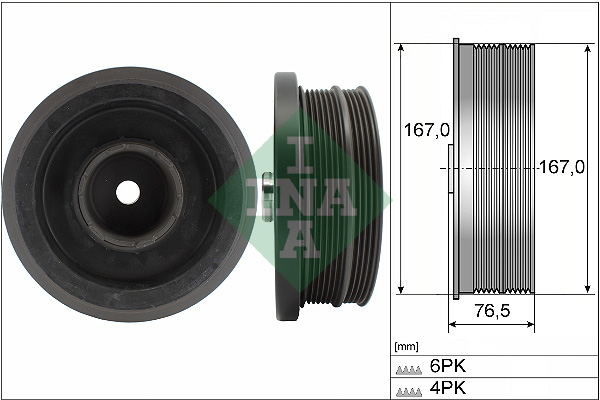Шків колінвалу BMW 1 (E87)/3 (E90/E91)/5 (E60)/X3 (E83) 2.0D 02-12 (4PK+6PK) M47/N47  арт. 544 0082 10