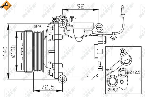 Компрессор кондиционера MAHLE арт. 32165