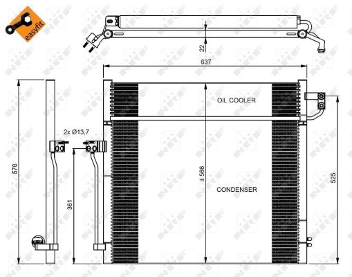 Радиатор кондиционера NRF 350080