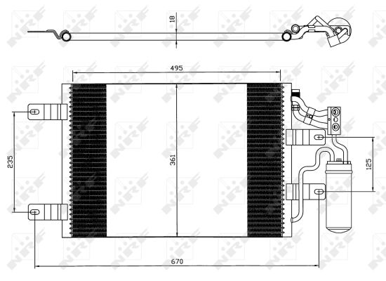 Радіатор кондиціонера (з осушувачем) Meriva A 1.3/1.7 CDTI 03-10 NISSENS арт. 35646