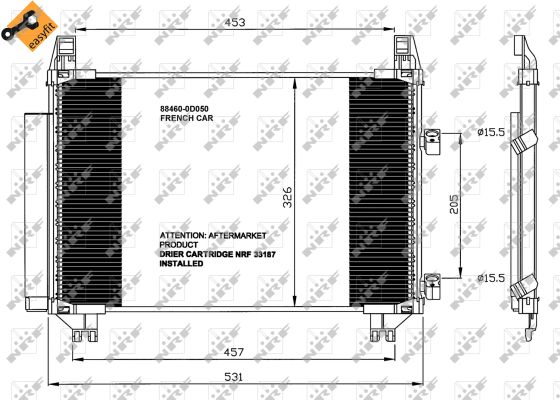 Радиатор кондиционера (с осушителем) Toyota Yaris 1.0/1.3VVT-i 05-11 VAN WEZEL арт. 35653