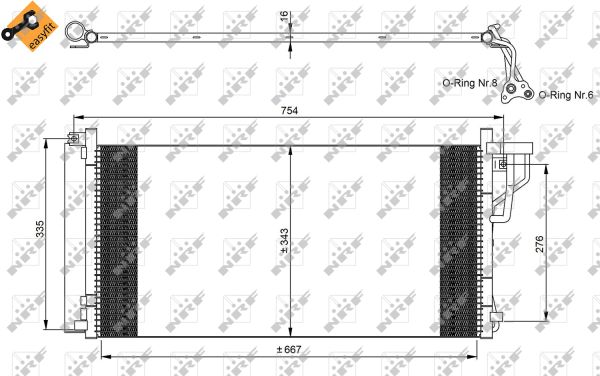 Радиатор кондиционера NRF 35962