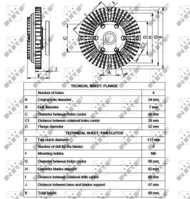 Вискомуфта вентилятора радиатора NRF NF 49558