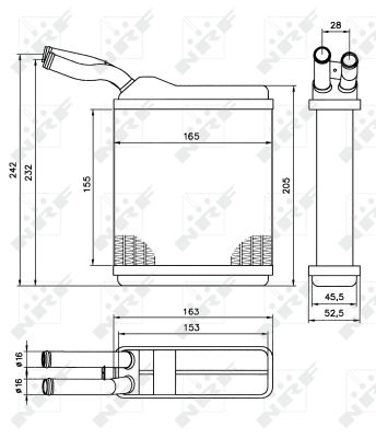 Радиатор печки THERMOTEC арт. 52134