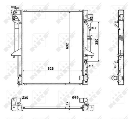 Радіатор охолодження Mitsubishi L200 2.5D 05- AVA QUALITY COOLING арт. 53910