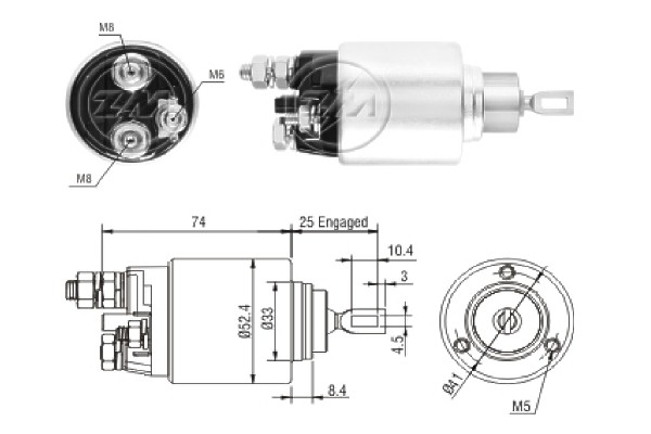 Тяговое реле, стартер ERA ZM2381