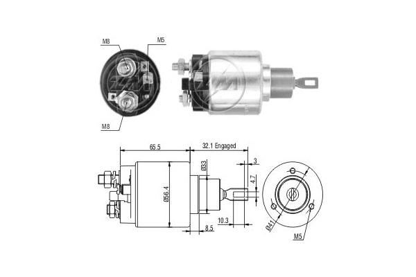 Реле втягивающее стартера DAEWOO (Matiz M100, M150) (DELPHI) AMD.EL339 (OEM 93740992)