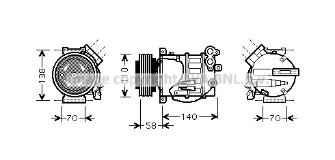 Компрессор кондиционера NISSENS арт. VOAK144