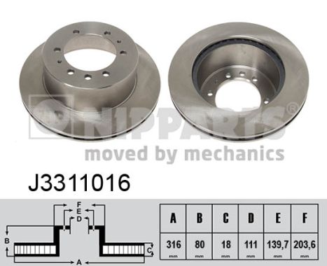 Тормозной диск BREMBO арт. J3311016