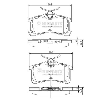 Тормозные колодки дисковые KAVO PARTS арт. J3612026