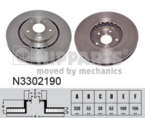 Тормозной диск KAVO PARTS арт. N3302190