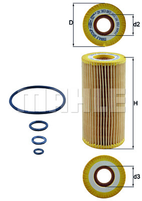 Масляный фильтр MAHLE OX383D