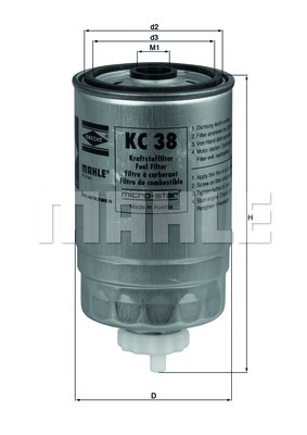 Топливный фильтр KOLBENSCHMIDT арт. KC 38