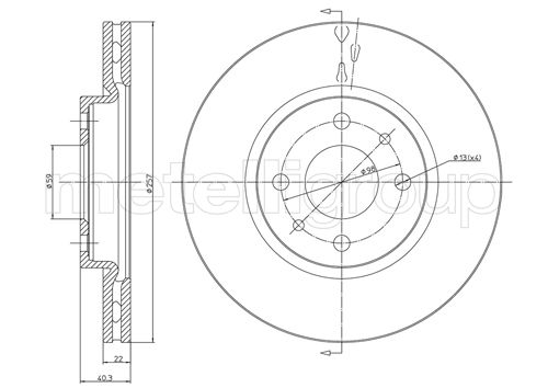 Тормозной диск BLUE PRINT арт. 800-407C