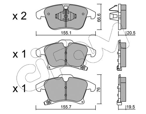 Гальмівні колодки перед.  Ford Galaxy/Mondeo V 1.0-2.5 12- BLUE PRINT арт. 822-1039-0