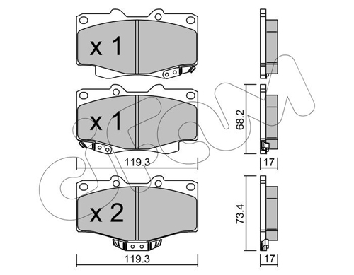 Колодки гальмівні пер. Land Cruiser/Hilux/4 Runner/Taro 89- A.B.S. арт. 822-129-2