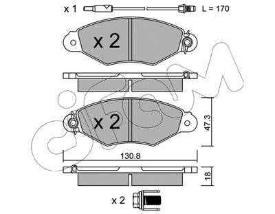 Гальмівні колодки перед. Kangoo 97-08 (Bosch) (з датчиком) WOKING арт. 822-253-1