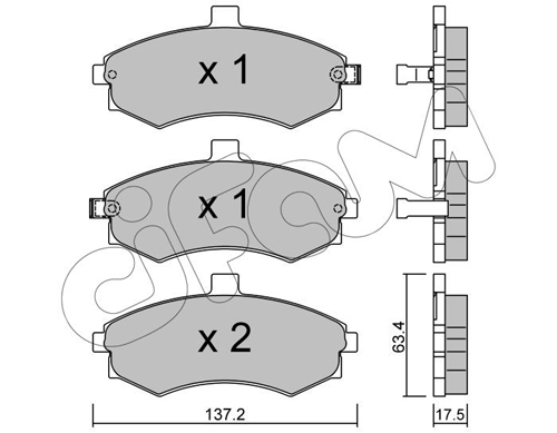 Колодки гальмівні пер. Matrix/Lavita/Elantra/Lantra/Coupe/Cerato 98-10 BREMBO арт. 822-504-0