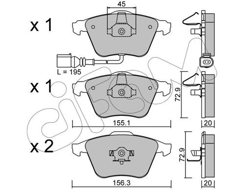 Гальмівні колодки перед. Audi A4/A6/A8 00- REMSA арт. 822-549-2