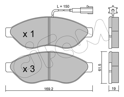 Гальмівні колодки перед. Jumper/Ducato/Boxer 06- (1.1-1.5t) CIFAM 822-708-0