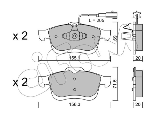 Тормозные колодки дисковые BREMBO арт. 822-824-1