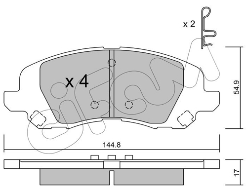 Гальмівні колодки перед. Lancer VIII/Outlander II/Peugeot 4008 08- BREMBO арт. 822-861-0